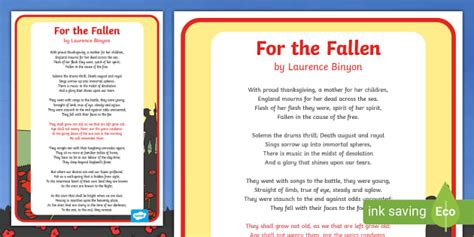 Remembrance Day Poem For The Fallen | Australian Curriculum