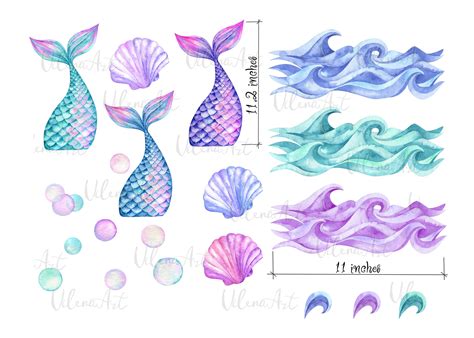 Mermaid Tail Watercolor