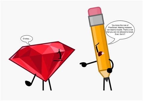 No More Mistakes - Bfdi Pencil And Ruby , Free Transparent Clipart ...