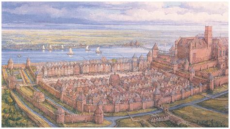 Malbork - city defensive walls | Fantasy castle, Fantasy town, Castle