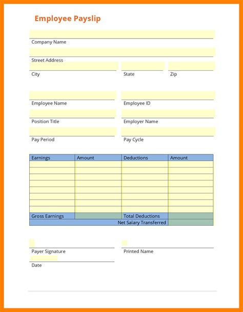 Blank Payslip Template