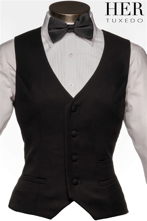 Womens Classic Black Waistcoat – Her Tuxedo