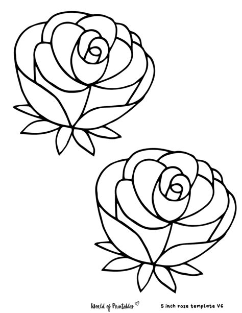 Rose Template: 68 Styles For Fun Activities & Crafts - World of Printables