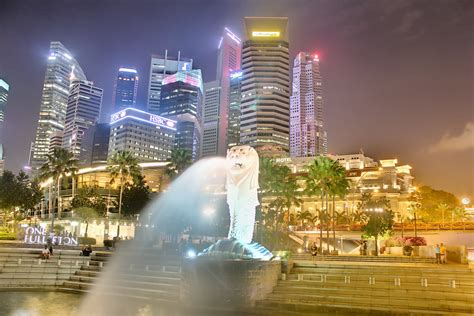 Merlion at night | Merlion view at night. HDR processing add… | Flickr