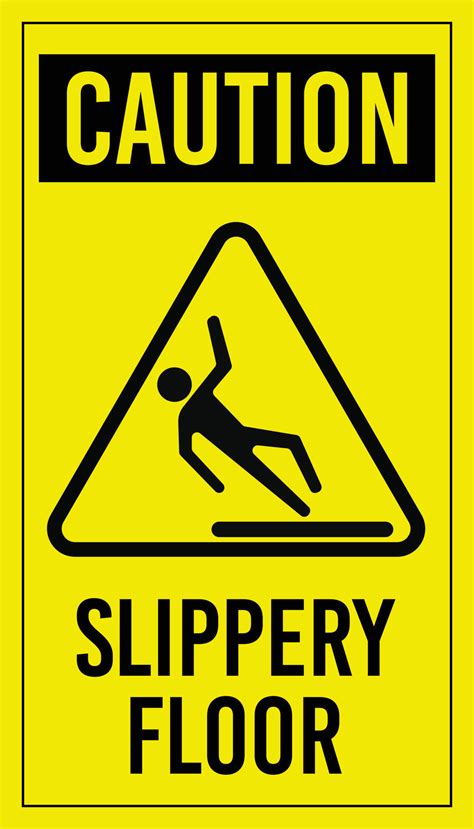 Caution, Slippery Floor Warning Sign 15281893 Vector Art at Vecteezy