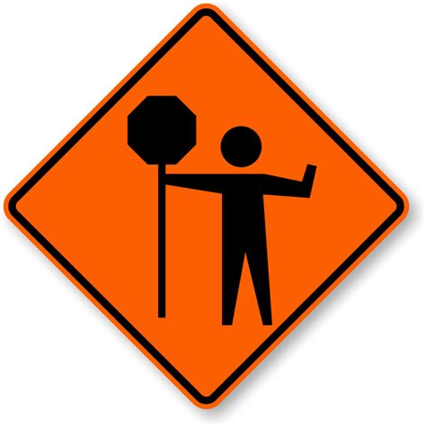 Warning Flagger Symbol Sign, SKU: K-9788