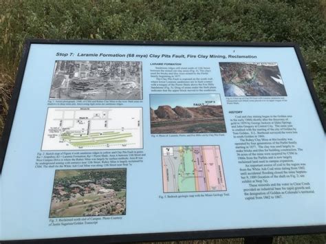 Stop 7: Laramie Formation (68 mya) Clay Pits Fault, Fire Clay Mining ...