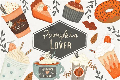 Coffee Pumpkin Spice Season Clipart - Design Cuts