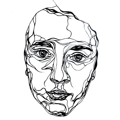 Single line self portrait, ink, Karis Miller, 2018 : r/Art