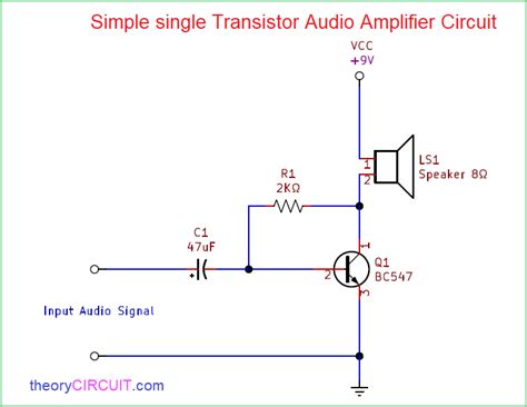 Simple single transistor audio amplifier circuit - theoryCIRCUIT - Do ...