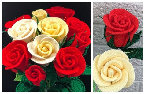 Long Stem Thai Rose Free Crochet Pattern