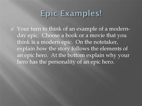 The Epic hero. - ppt download