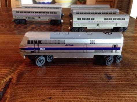 Wooden Amtrak 6 Piece Toy Train by Whittle Shortline Railroad | #504134486