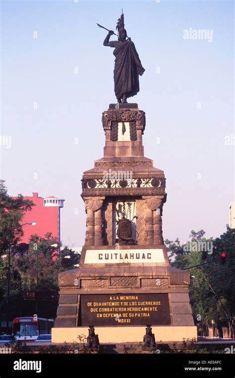 Statue of Cuauhtemoc Avenida Reforma Mexico City Mexico Stock Photo - Alamy