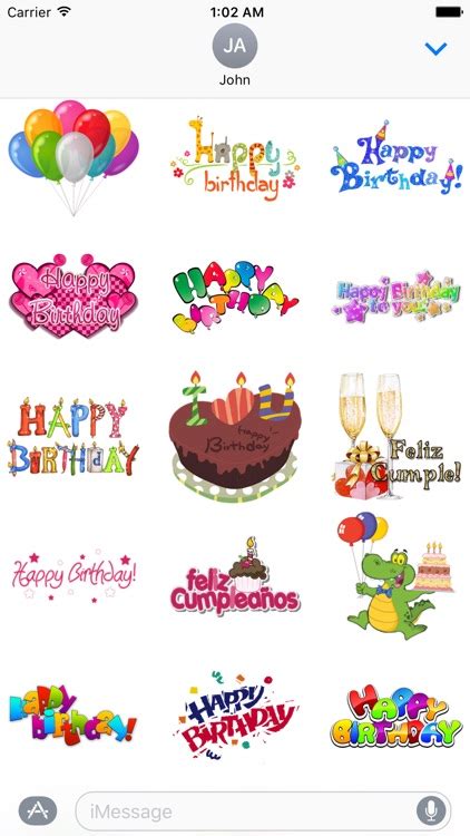 Happy Birthday & Celebration Stickers for iMessage by Martha Luz ...