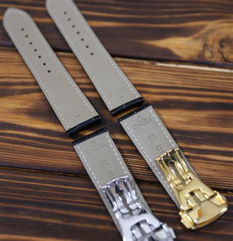 Leather strap for Omega watch with Silver & Gold buckle 20/22mm - Leder Way