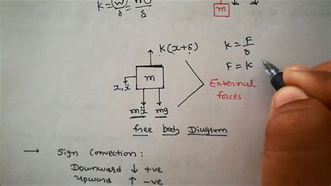 equation of motion for undamped free vibration (newton's second law of ...