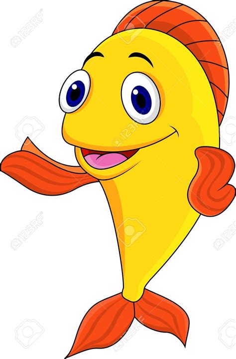 Happy Fish Cartoon Presenting Клипарты, векторы, и Набор Иллюстраций ...