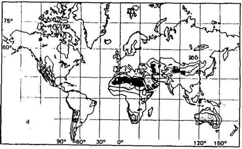 Map showing extremely arid. arid and semi-arid regions of the world ...