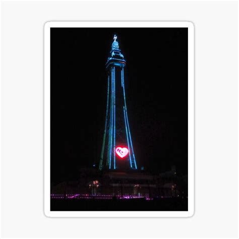 "Blackpool Tower Beautiful Night Lights" Sticker by A-Morrell-Art ...