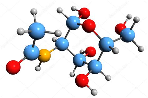 Imagen 3D de la fórmula esquelética de glucosamina - estructura química ...