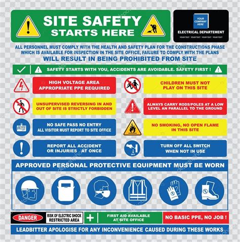 Industrial, construction site safety signs Stock Vector by ...