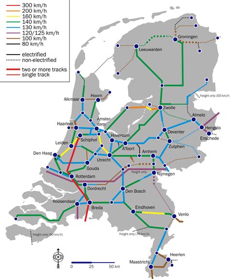 Holland Dutch train / rail maps