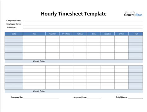 Google Doc Timesheet Template