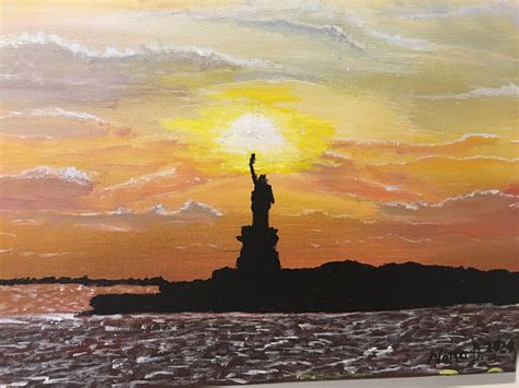 Statue of Liberty at Sunset 11x14 | Etsy