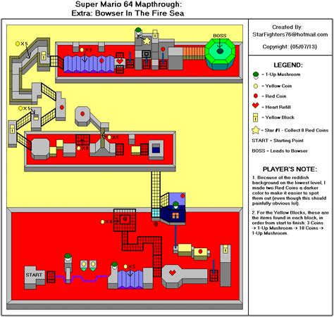 Super Mario 64 Extra: Bowser In The Fire Sea Map (GIF) - StarFighters76 ...