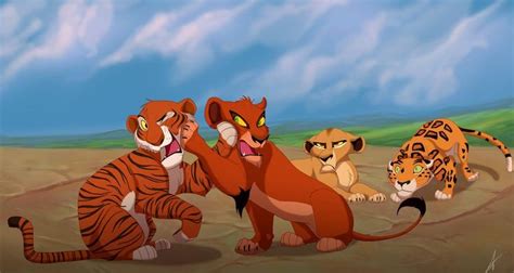 A friendly moment with Scar, Shere Khan, Zira, and Sabor. | Lion king ...