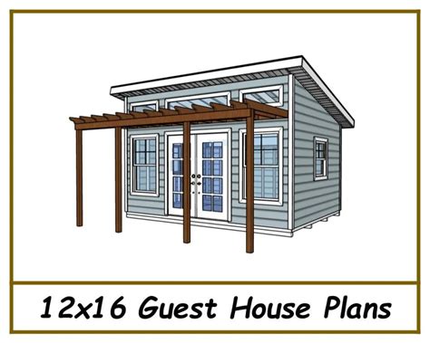 Guest House Plans 12x16 She Shed/man Cave Plans PDF Download - Etsy ...