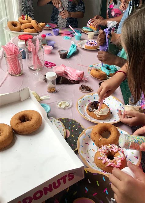 A Donut Decorating Birthday Party | Donut themed birthday party, Donut ...