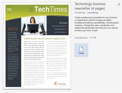 Microsoft Word Technology Newsletter Templates - Free Word Template