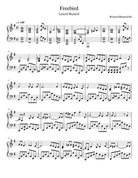 Free Bird Sheet music for Piano | Download free in PDF or MIDI ...