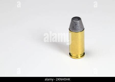 bullet 9mm LSWC (Lead Semi wadcutter) with brass shell and shooting ...