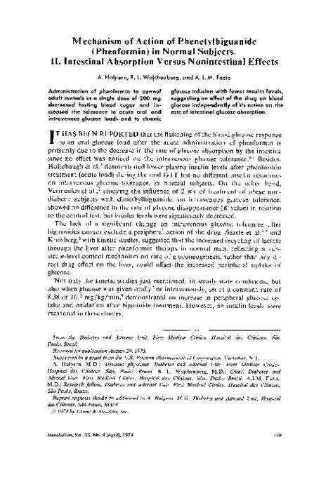 (PDF) Mechanism of action of phenytylbiguanide (phenformin) in normal ...