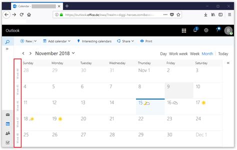 Display calendar week in Outlook - IONOS CA