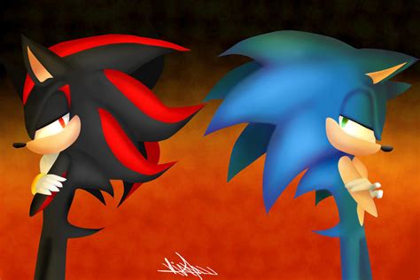 sonic vs shadow by kiamy-draws317 on DeviantArt