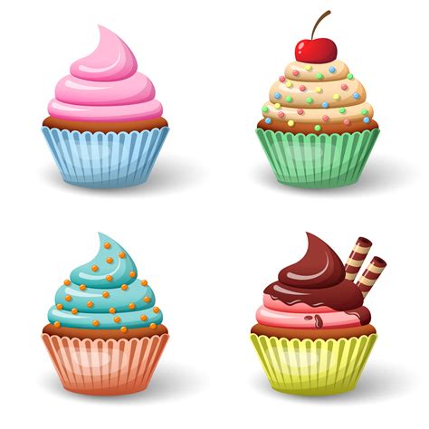 Sweet cupcake set 440084 Vector Art at Vecteezy