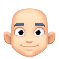 Man: Light Skin Tone, Bald Emoji 👨🏻‍🦲