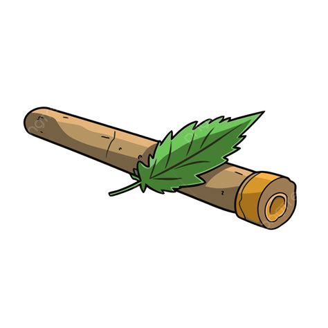 Blunt Clipart Marijuana Tobacco Rolling With Leaf Cartoon Symbol Vector ...