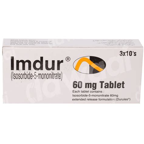 Imdur 60mg Tab.— Dawaai - Uses, Side Effect, Price In Pakistan