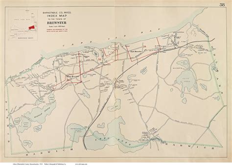 Town of Brewster 1910 Old Street Map Reprint Barnstable - Etsy