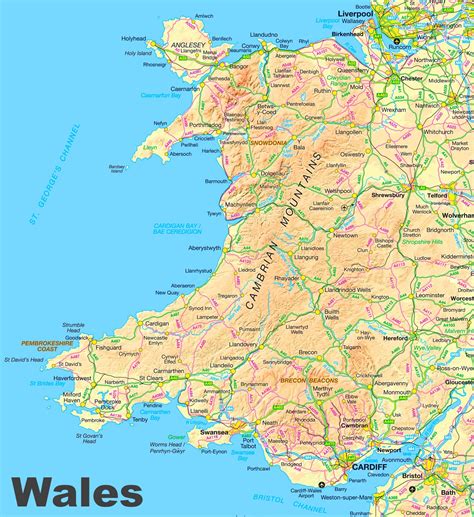 Map Of Wales Printable