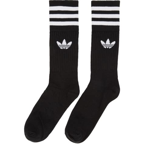 adidas Originals - Three-Pack Black Solid Crew Socks Adidas Originals ...