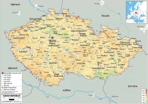 Czech republic cities map - Czechia cities map (Eastern Europe - Europe)