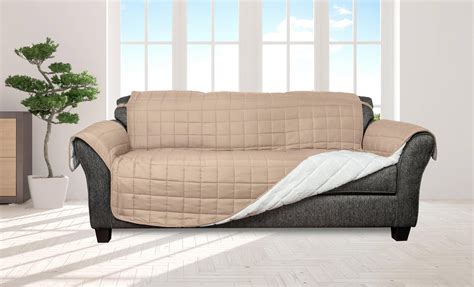 Jeremy Sherpa Reversible Waterproof Sofa Cover in Taupe - Walmart.com ...