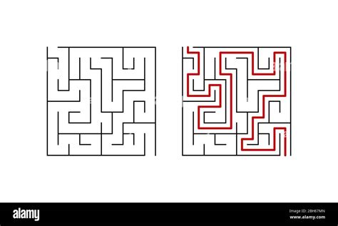 Easy labyrinth maze game for children. Simple puzzle with solution ...