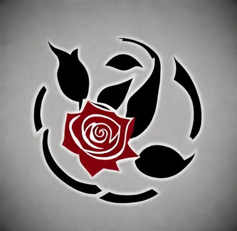 logo, rose, black, red, white | OpenArt